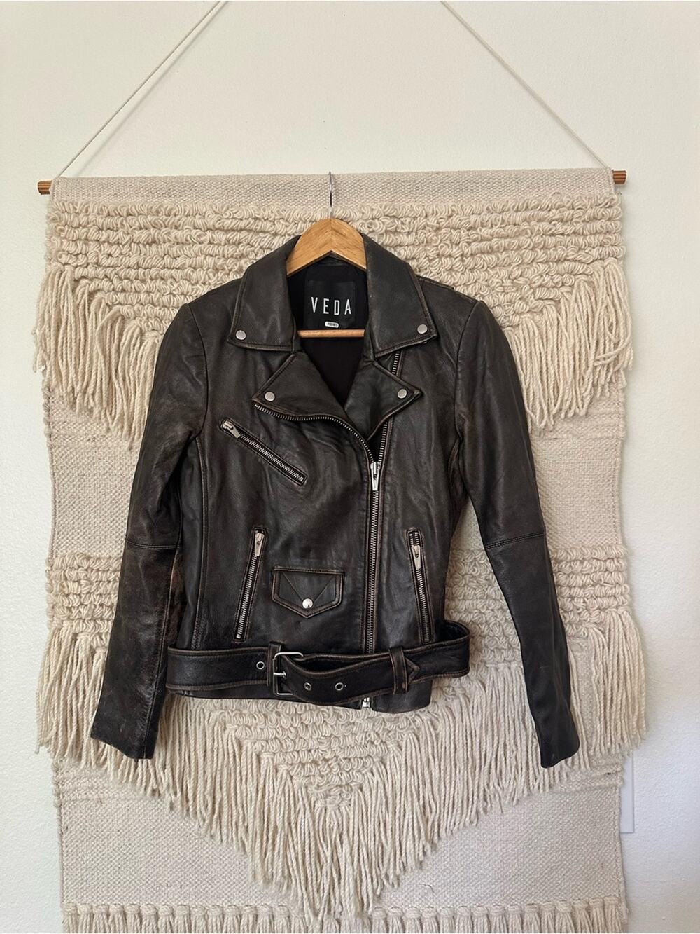 VEDA Classic Moto Leather Jacket